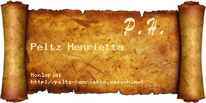 Peltz Henrietta névjegykártya